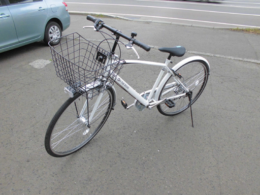 27インチ 自転車 変速7段 ライト・鍵付き シティサイクル ホワイト  南12条店