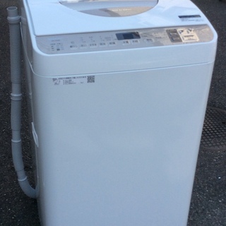 【RKGSE-341】特価！シャープ/SHARP/5kgタテ型洗濯乾燥機/ES-T5CBK-N/中古品/2019年製/当社より近隣地域無料配達