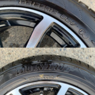 社外ホイール4本セット　15X5.5J ET45 4X100 バリ山　ダンロップ　エナセーブEC204　185/55R15　4本　2018年製　美品 管理番号8401