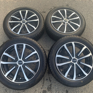 社外ホイール4本セット　15X5.5J ET45 4X100 バリ山　ダンロップ　エナセーブEC204　185/55R15　4本　2018年製　美品 管理番号8401