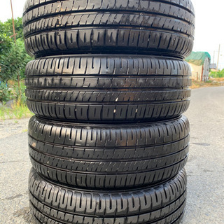 社外ホイール4本セット　15X5.5J ET45 4X100 バリ山　ダンロップ　エナセーブEC204　185/55R15　4本　2018年製　美品 管理番号8401