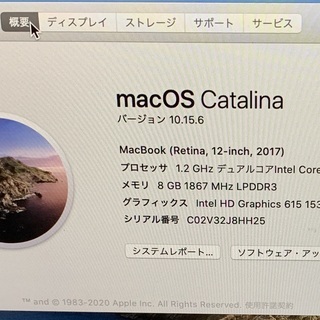 シリアルNO_C02V32J8HH25】MacBook (Retina，12-inch, 2017) 【公式通販】