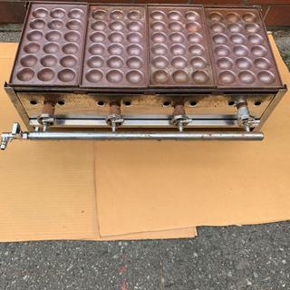 処分特価！引取り限定！銅板たこ焼き器 18穴×4連 某有名店使用品(都市ガス)