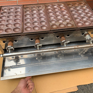 処分特価！引取り限定！銅板たこ焼き器 18穴×4連 某有名店使用品(都市ガス)