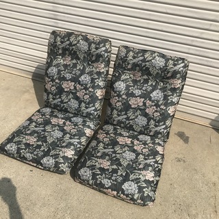 A-404【中古品】メーカー不明 花柄 座椅子ソファー 2個セット