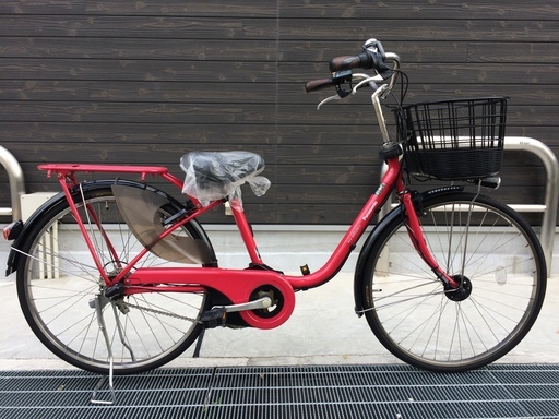 地域限定　パナソニック　ビビスタイルDX　バッテリー新品　新基準　子供乗せ　赤ピンク　アシスタ　ナチュラ　神戸市　電動自転車