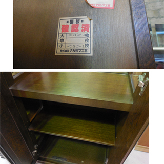 ♢飾り棚 大型カップボード 幅108×高さ194cm ナカジマ工芸 照明点灯Ok 