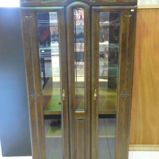 ♢飾り棚 大型カップボード 幅108×高さ194cm ナカジマ工芸 照明点灯Ok 