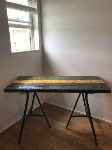 テーブル　(古材DIY天板　IKEA脚付き)