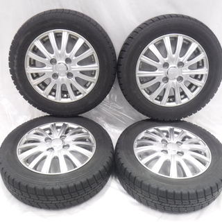 出品取り下げ（自使）アトレーワゴン等・軽用乗用車4H 100 4.00B +45 13インチ 社外品 Weds VELVA TESALIA アルミ付 冬用タイヤ 155/65R13（NorthTrek N3i）4本 ○バリ山○ 