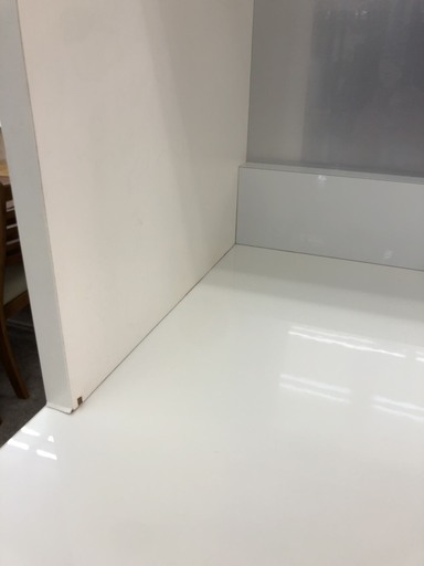 パモウナ　ハイカウンター　3面レンジボード　ホワイト　白　食器棚