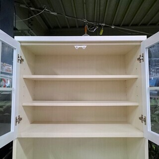 R1685) ニトリ キッチンボードミランダ80WH 食器棚 店頭取引大歓迎♪