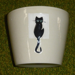 ※交渉中 【未使用】黒猫の植木鉢　【手渡し】JR倉敷駅周辺