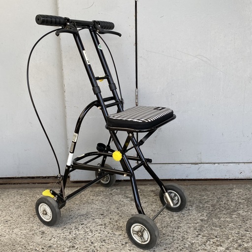 【介護用品】テイコブ　チェック折りたたみシルバーカー　601AD-BK