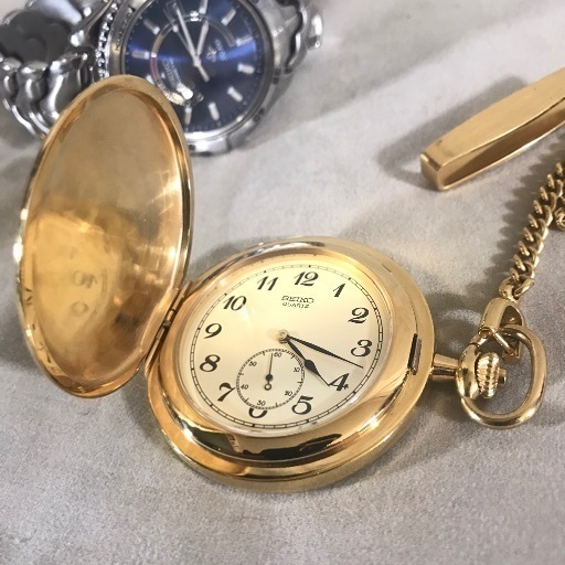 Seiko セイコー クォーツ 3針 ゴールド懐中時計 贈 内閣総理大臣 7n07 0010 スモールセコンド スモセコ Sips Tokyo 西大島のアクセサリー 懐中時計 の中古 古着あげます 譲ります ジモティーで不用品の処分
