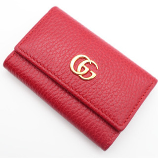 《GUCCI/プチマーモント 6連キーケース Aランク》456118 赤 極美