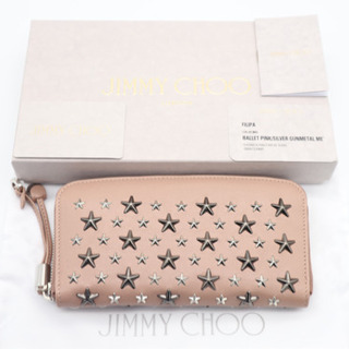 JIMMY CHOO/スタースタッズ ラウンドファスナー長財布》Sランク 極美  