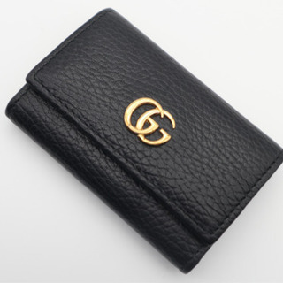 《GUCCI/プチマーモント 6連キーケース》 ABランク 456118 黒