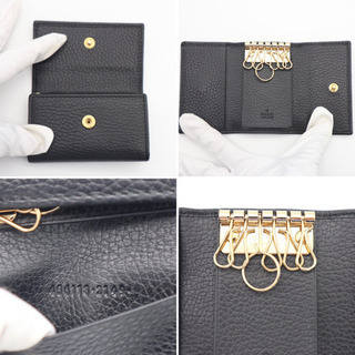 《GUCCI/プチマーモント 6連キーケース》 ABランク 456118 黒