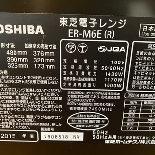東芝 スチームオーブンレンジ 【高温250℃と遠赤外線で芯まで加熱「遠赤包み焼き」】 エディオンオリジナル 石窯オーブン ER-M6E(R)(0805c)
