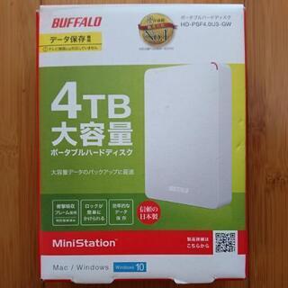 BUFFALO ポータブルHDD 4TB HD-PSF4.0U3-GW