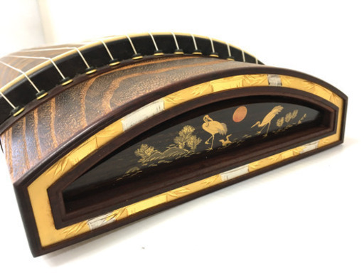 高級仕様！】◇和琴◇13弦琴 和楽器 綾杉彫 くり甲 蒔絵あり 全長184cm