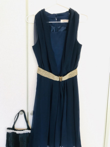 Aimer 結婚式 二次会 ベルト付きネイビーワンピース Midori 国分寺のドレスの中古 古着あげます 譲ります ジモティーで不用品の処分