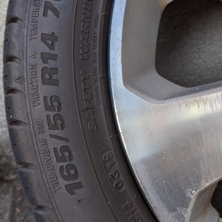 9分山 165/55R14 夏タイヤ&ホイール 軽自動車 suzuki 純正 アルミ