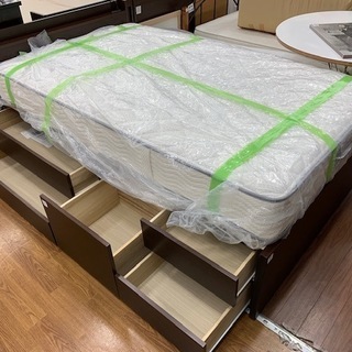 Simmons 引き出し付きダブルベッド ダークブラウン 【トレファク Simmons 引き出し付きダブルベッド ダークブラウン 【トレファク