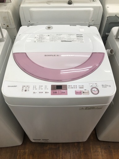 【リサイクルショップどりーむ天保山店】2149　洗濯機　シャープ　ES-GE6A-P　6.0Kg　2016年製【3ヶ月保証付き】