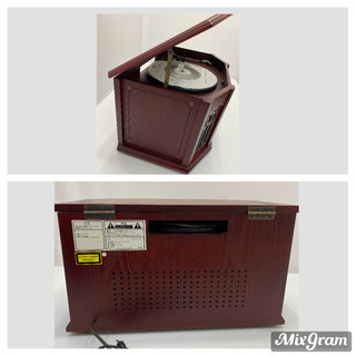 レトロ風レコードプレーヤーCD付きコンポ　飾って目を引きます。