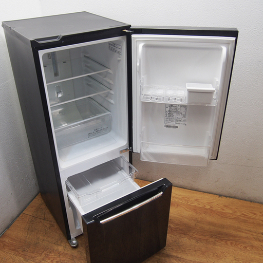【京都市内方面配達無料】2016年製 150L 冷蔵庫 おしゃれブラックカラー (FL07)