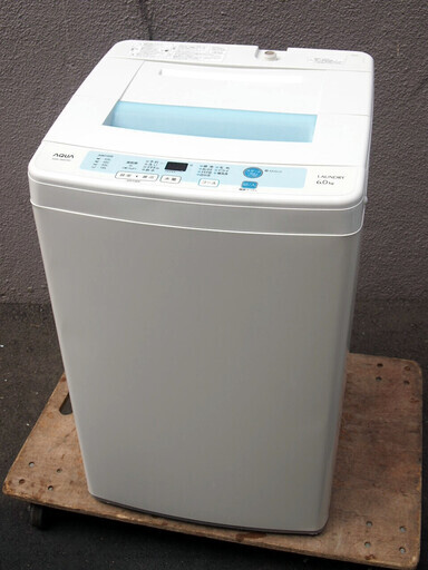 ㉔【6ヶ月保証付】アクア 6kg 全自動洗濯機 AQW-S60C