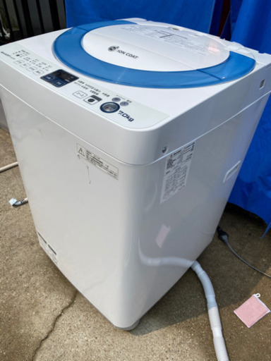 シャープ 7.0kg 全自動洗濯機 ブルー系SHARP 穴なし槽カビぎらい ES-GE70N-A(0805c)