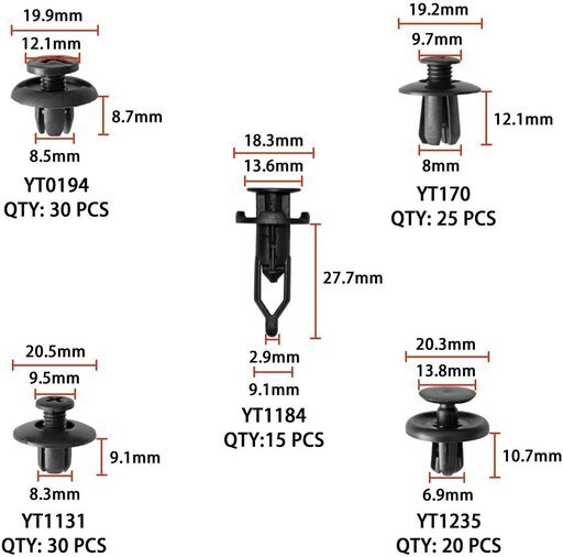 Autoamバンパークリップ トリムクリップ 635pcs 16種類 ユニバーサル やぶ 東海通のメンテナンス用品の中古あげます 譲ります ジモティーで不用品の処分