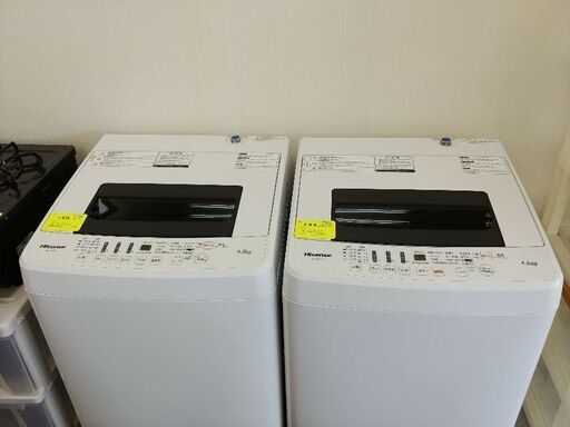 2台とも　洗濯機4.5キロ　ハイセンス