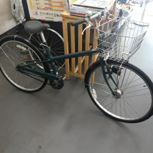 売り切れました【中古自転車】無印良品モスグリーン26インチ前後タイヤ 