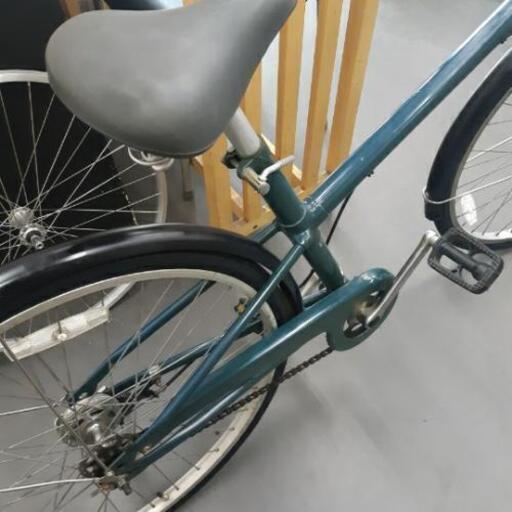売り切れました【中古自転車】無印良品モスグリーン26インチ前後タイヤ 