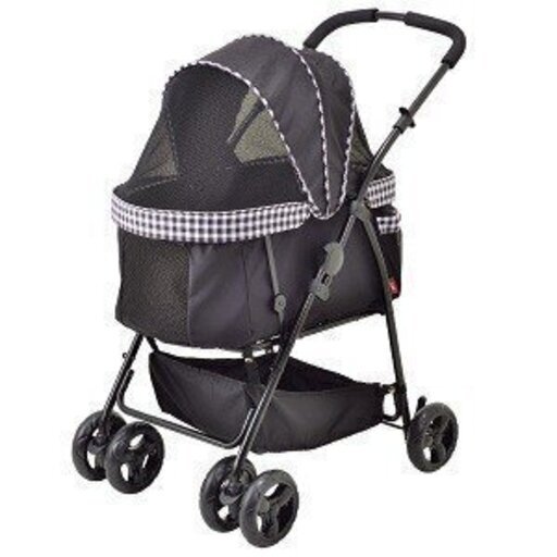 新品【ペットキャリー】多頭用/散歩に最適/手押し車/カート/台車/リード/多頭飼い/ペットカート/チェック柄
