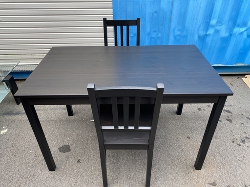 ダイニングテーブルセット IKEA イケア テーブル チェア 3点セット 黒
