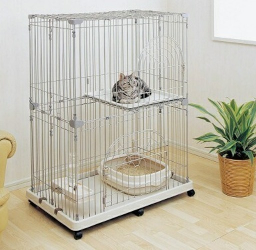 新品【ペットケージ】二段式/給餌器/ドライブシート/給水器に/キャットハウス/キャットタワー/猫
