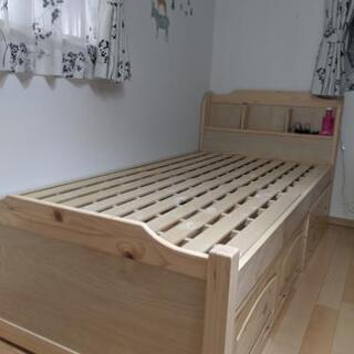 シングルベッド  フレーム  木製収納BOX付き