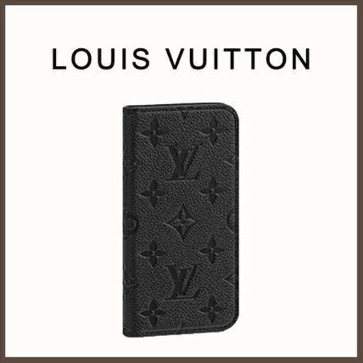 Louis Vuitton☆iPhoneケース X/XS/XS MAXフォリオ 黒☆スマホケース