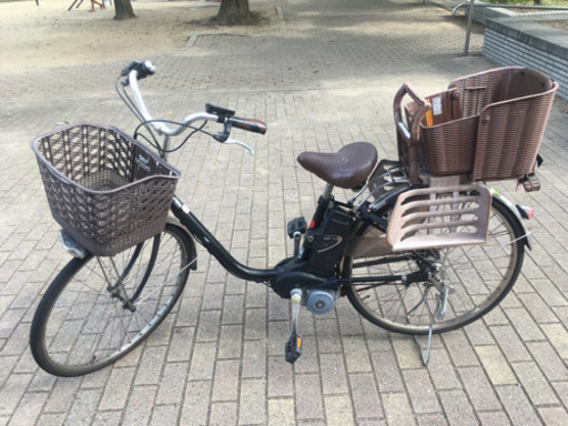 【取引完了】電動自転車(買い物カゴ+チャイルドシート+充電器)