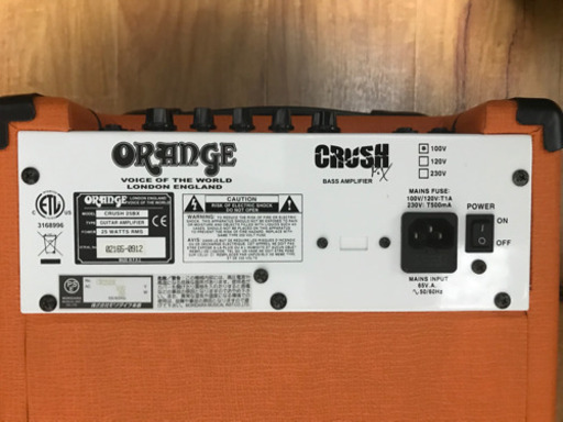 限界値です。ORANGE CRUSH25BX ORANGE Crush Bass 25BX オレンジ 25W