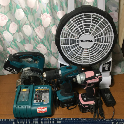 14.4Vセット　マキタ インパクトドライバー　DIYセット　ドリル　丸のこ　扇風機