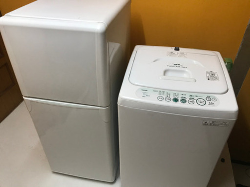 2ドア冷蔵庫と洗濯機セット　配送設置込み　14,800円