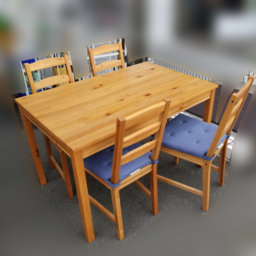 取引中　　　　　　【札幌市内配送可能】IKEA/イケア　JOKKMOKK ダイニングセット ４脚付　クッション：JUSTINA