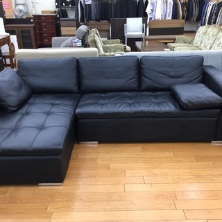 トレファク鶴ヶ島店】カウチソファー 255cm幅 合皮製