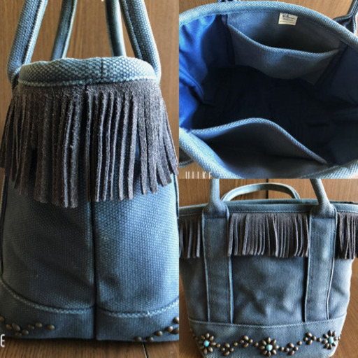 ロンハーマン フリンジキャンパストート フラワースタッズ ネイビー オッドアイ 立川のバッグ トート バッグ の中古あげます 譲ります ジモティーで不用品の処分